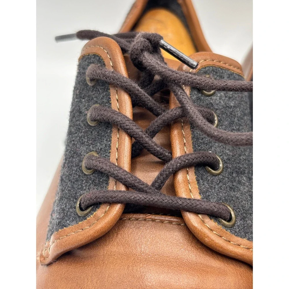 ALDO Men's Brown Leather & Wool Casual Oxford Shoes Size 9.5 Leather Lace-Up